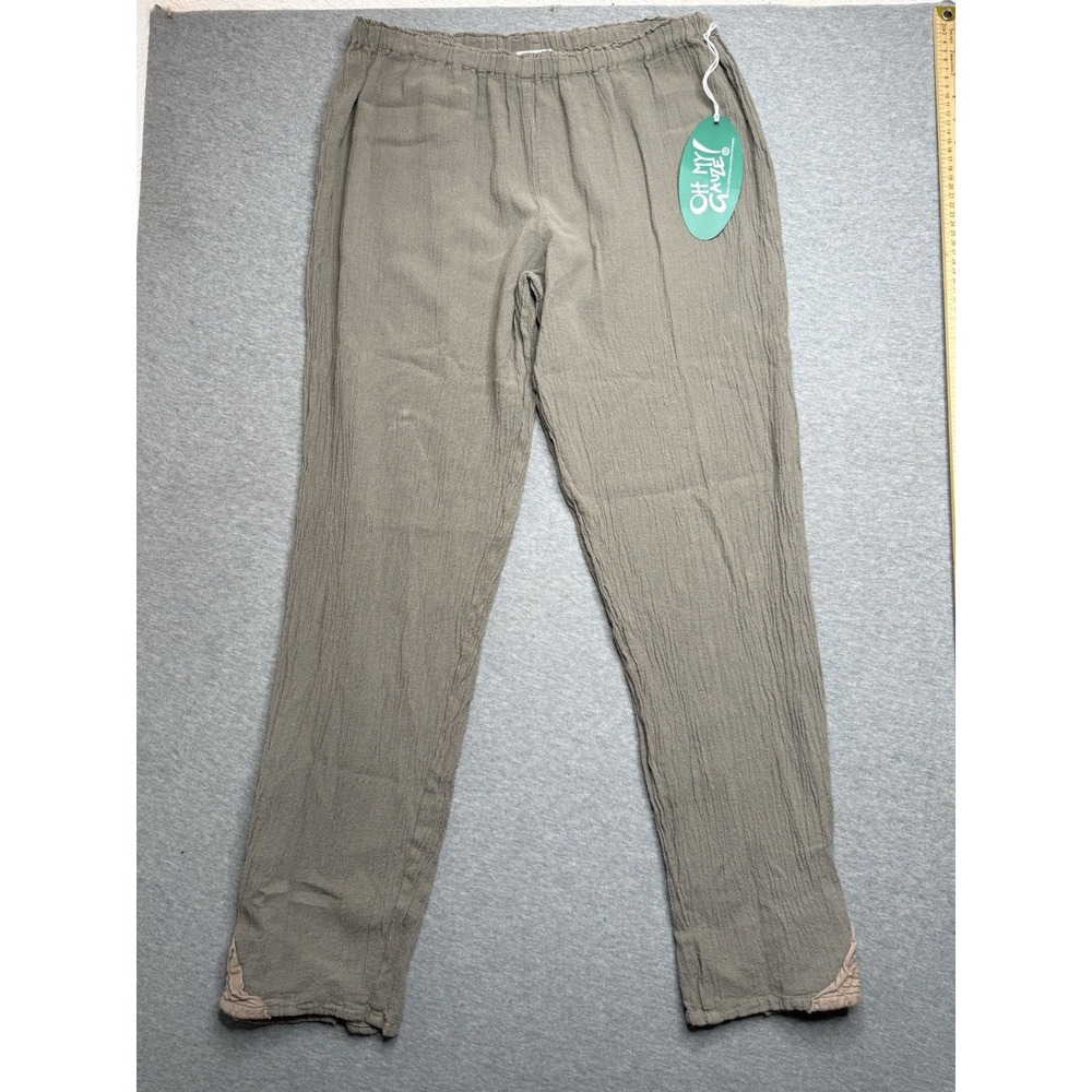 Oh My Gauze! Women's Stone Cannes Cotton Pull On Pants Size 2